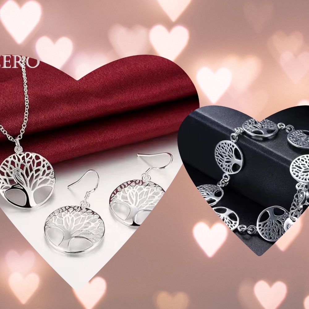 926 Sterling Silver Tree of Life Jewelry Set